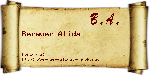 Berauer Alida névjegykártya